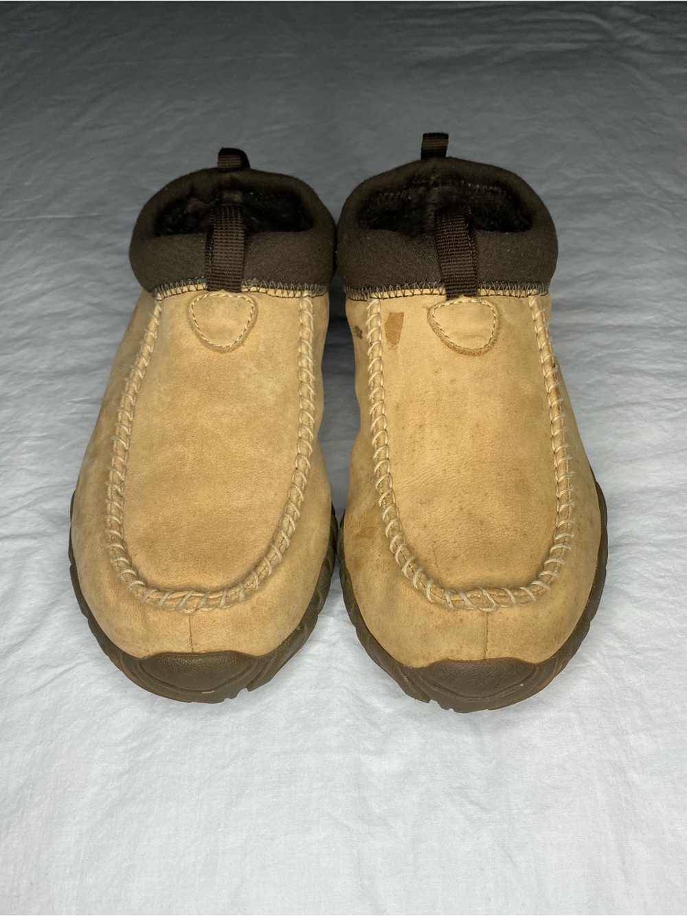 TEVA Nubuck Mules Shoes Women's 10 Leather Tan Brown Fleece Lined Outdoor 6853